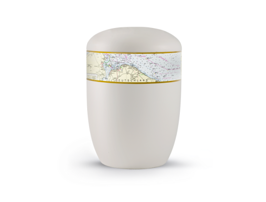 Edition Seeurnen, Samton weiß, Seekarte (Standard Kieler Bucht), Anhydrit-Tonolith