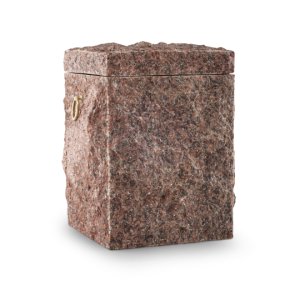 Granit, rot behauen -passende Aschekapsel incl.-