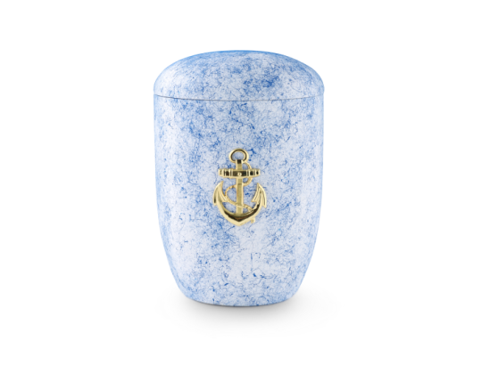 Seeurne, Tonolith-Anhydrit, weiß/blau, MS-Anker