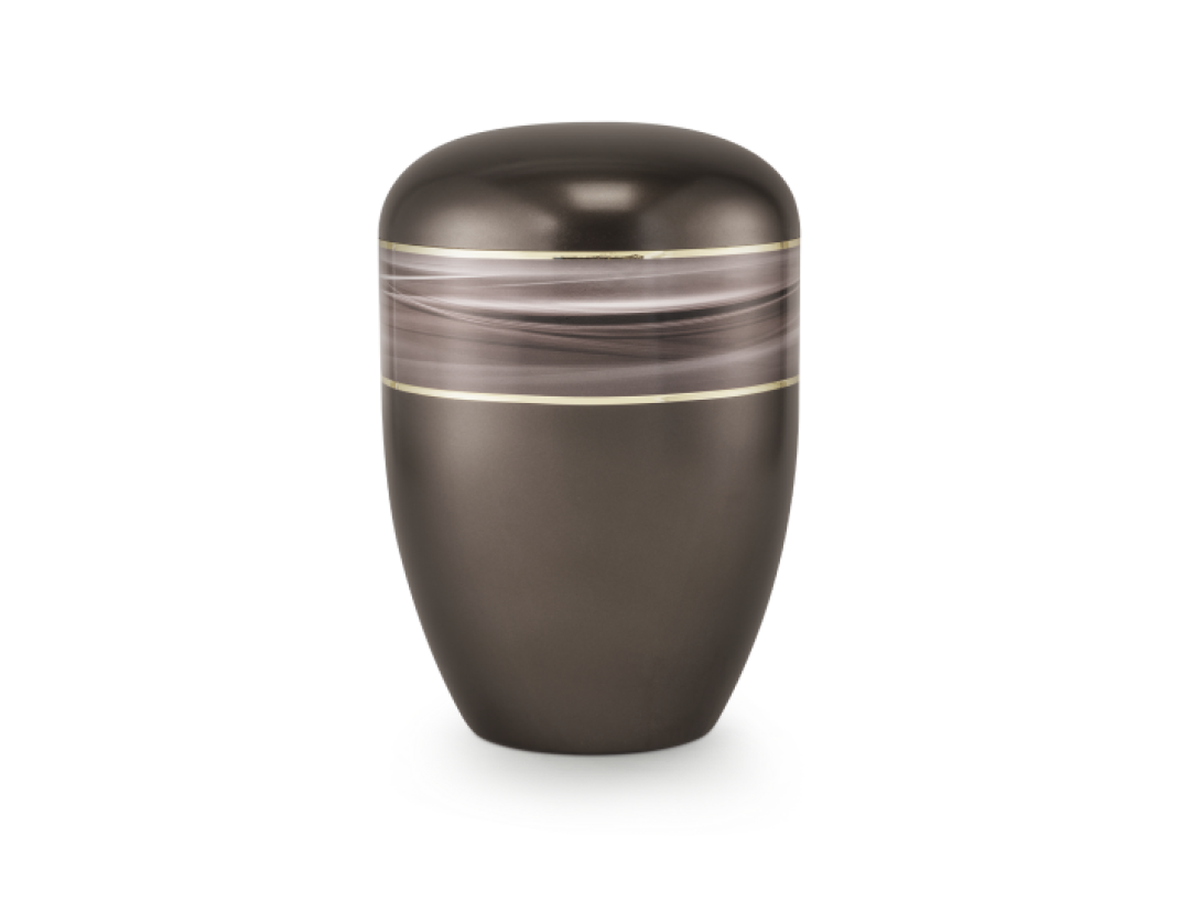 Edition Wave, perlmutt chocolat, Motiv Wellen, Goldstreifen, biol. abbaub. Edition Wave, perlmutt chocolat, Motiv Wellen, Goldstreifen, biol. abbaub.