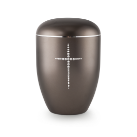 Edition Karat, perlmutt chocolat, Kreuz aus Swaroski Kristallen, biol. abbaub.