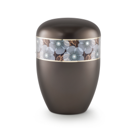 Edition Wave, perlmutt chocolat, Blumen-Dekor mit feinen Kristallen, Goldstreifen, biol. abbaub. Edition Wave, perlmutt chocolat, Blumen-Dekor mit feinen Kristallen, Goldstreifen, biol. abbaub.