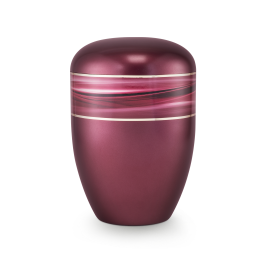 Edition Wave, perlmutt weinrot, Motiv Wellen, Goldstreifen, biol. abbaub. Edition Wave, perlmutt weinrot, Motiv Wellen, Goldstreifen, biol. abbaub.