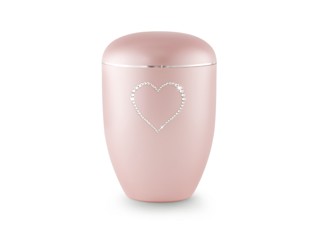Edition Karat, perlmutt rosé, Herz aus Kristallen, biol. abbaub.