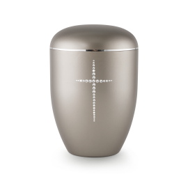 Edition Karat, perlmutt fumé, Kreuz aus Kristallen, biol. abbaub.