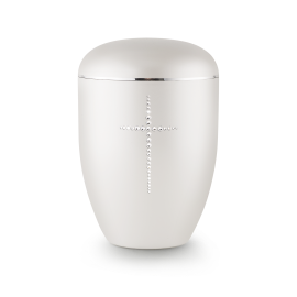 Edition Karat, perlmutt, Kreuz aus Kristallen, biol. abbaub. Edition Karat, perlmutt, Kreuz aus Kristallen, biol. abbaub.