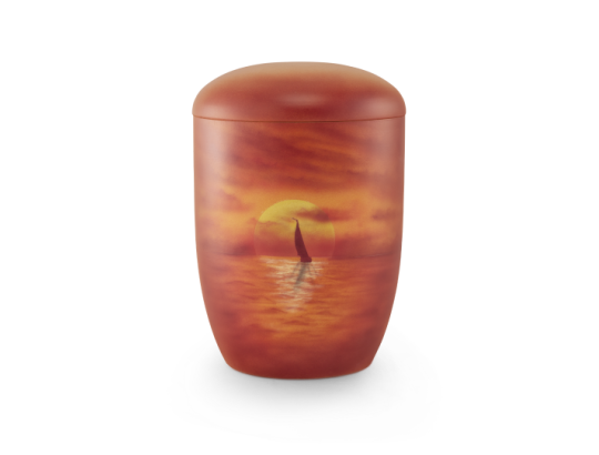 Edition Seeurnen, Airbrushmotiv Segelboot, Anhydrit-Tonolith