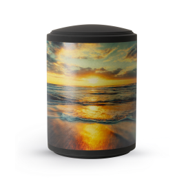 Edition Mare, Samton schwarz, Sonnenuntergang, Band aus Pflanzenfasern, Anhydrit-Tonolith Edition Mare, Samton schwarz, Sonnenuntergang, Band aus Pflanzenfasern, Anhydrit-Tonolith