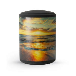 Edition Mare, Samton schwarz, Sonnenuntergang, Band aus Pflanzenfasern, Anhydrit-Tonolith