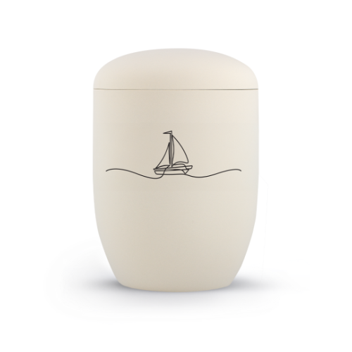Edition Linea, Samtton Creme, Segelboot, Anhydrit