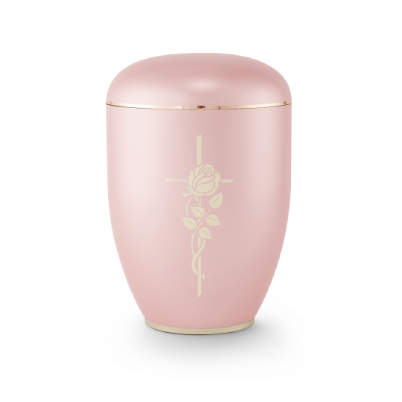 Edition Creatio, perlmutt rosé, Fuß poliert, Kreuz Rose