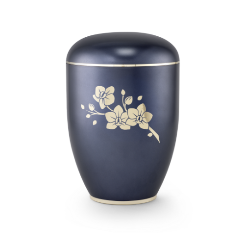 Edition Creatio, perlmutt mitternachtsblau, Fuß poliert, Orchidee