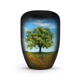 Edition Airbrush, Baum in Mohnfeld, biol. abbaub. Edition Airbrush, Baum in Mohnfeld, biol. abbaub.