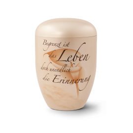 Edition Memento, perlmutt, handbemalt, Begrenzt ist das Leben…, biol. abbaub.