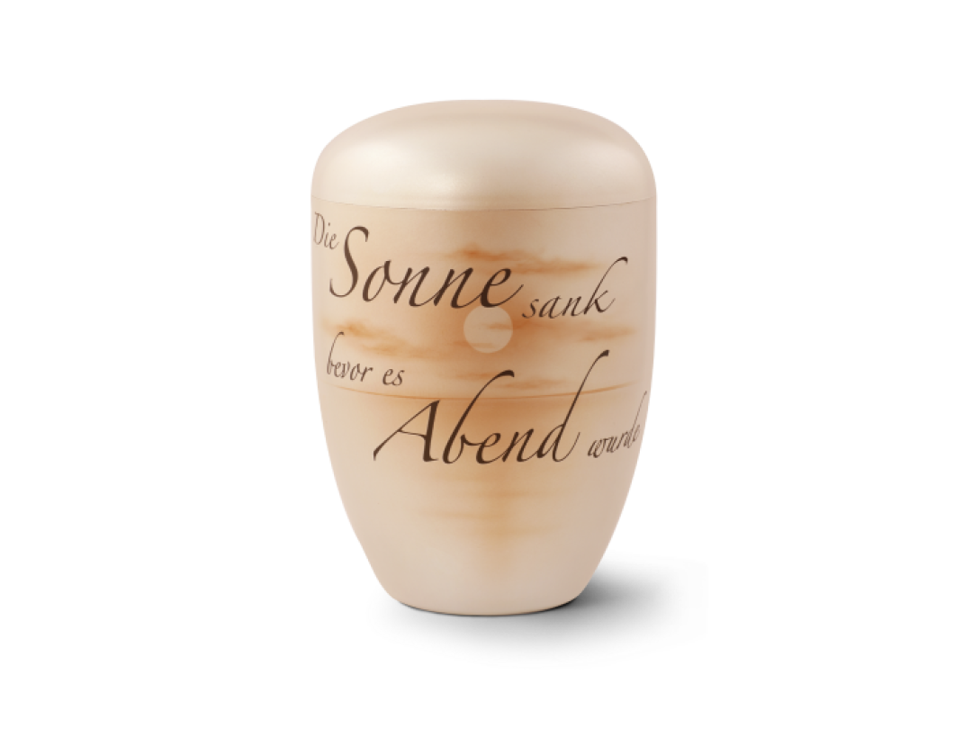 Edition Memento, perlmutt, handbemalt, Die Sonne sank…, biol. abbaub. Edition Memento, perlmutt, handbemalt, Die Sonne sank…, biol. abbaub.