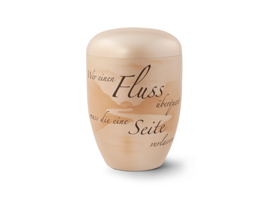 Edition Memento, perlmutt, handbemalt, Wer einen Fluss überquert…, biol. abbaub.