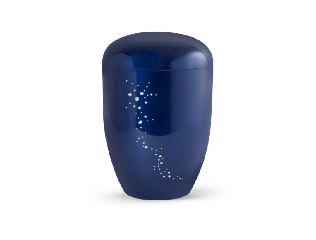 Edition Karat, hochglanz königsblau, Schweif aus Kristallen, biol. abbaub. Edition Karat, hochglanz königsblau, Schweif aus Kristallen, biol. abbaub.