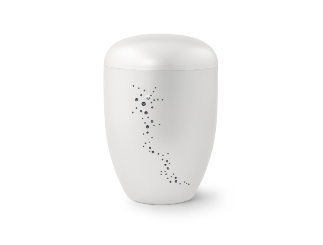 Edition Karat, perlmutt, Schweif aus Kristallen graphite, biol. abbaub. Edition Karat, perlmutt, Schweif aus Kristallen graphite, biol. abbaub.