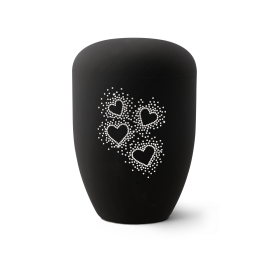 Edition Karat, Samton tiefschwarz, Herzen aus Kristallen, biol. abbaub. Edition Karat, Samton tiefschwarz, Herzen aus Kristallen, biol. abbaub.