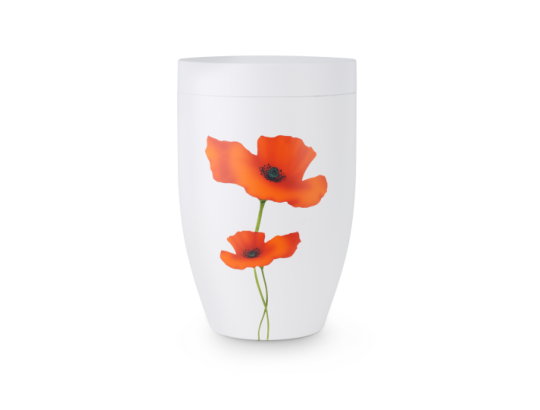 Stahl, Design: H. Wimmer Motiv Klatschmohn handbemalt