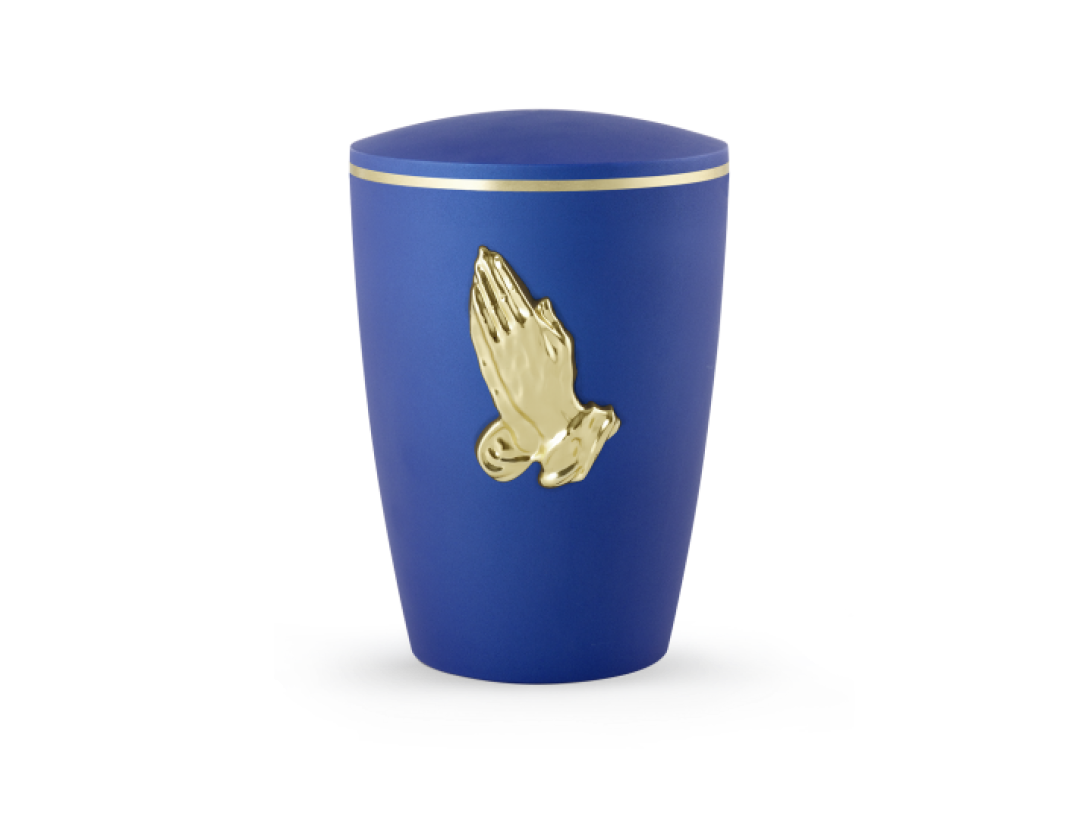 Edition Venezia, Samtton azur, betende Hände, biol. abbaub. Edition Venezia, Samtton azur, betende Hände, biol. abbaub.