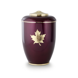 Cestal, burgunderrot, Ahornblatt, Haube und Sockel MS-poliert