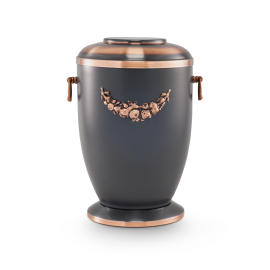 Stahl, anthrazit, Girlande Cu-Fuß und -Deckel