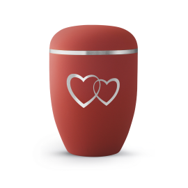 Edition Classique, Samtton rubin, Doppelherz weißgold, biol. abbaub. Edition Classique, Samtton rubin, Doppelherz weißgold, biol. abbaub.