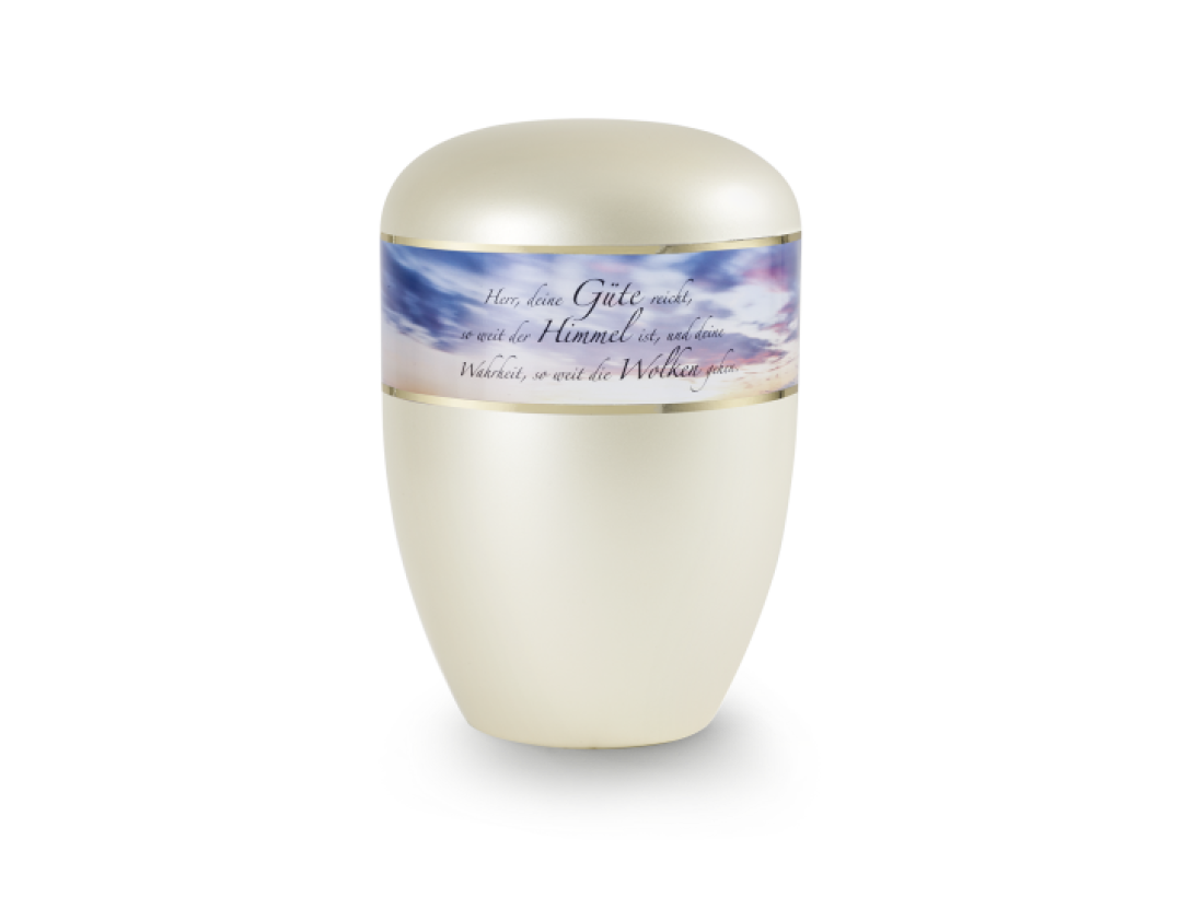 Edition Poesie, perlmutt champagner , Wolken, Herr, deine Güte…,  biol. abbaub. Edition Poesie, perlmutt champagner , Wolken, Herr, deine Güte…,  biol. abbaub.