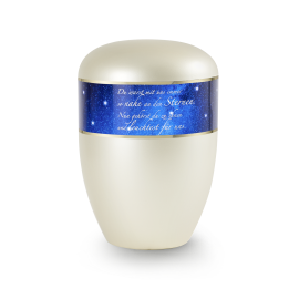 Edition Poesie, perlmutt champagner , Sternenhimmel, Du warst mit uns…,  biol. abbaub. Edition Poesie, perlmutt champagner , Sternenhimmel, Du warst mit uns…,  biol. abbaub.