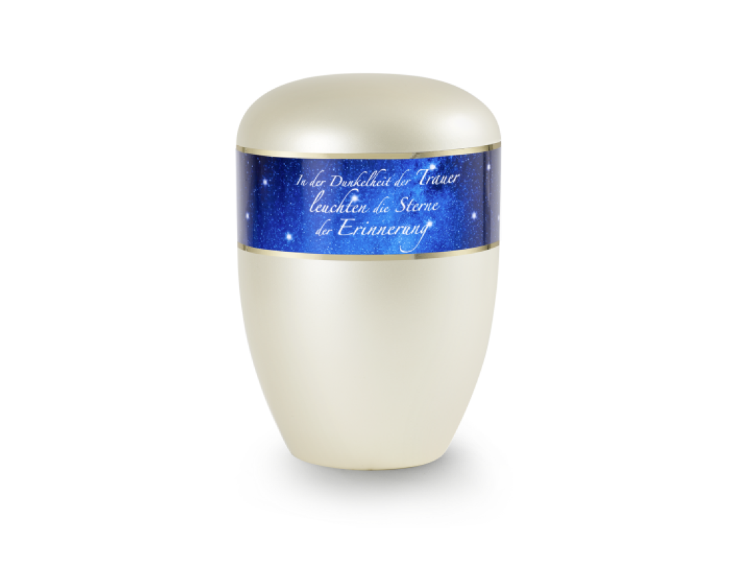 Edition Poesie, perlmutt champagner , Sternenhimmel, In der Dunkelheit der Trauer…,  biol. abbaub. Edition Poesie, perlmutt champagner , Sternenhimmel, In der Dunkelheit der Trauer…,  biol. abbaub.