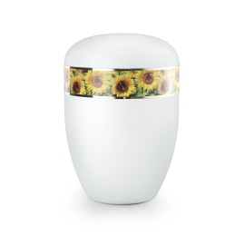 Edition 360°, weiß satiniert, Sonnenblumen, biol. abbaub. Edition 360°, weiß satiniert, Sonnenblumen, biol. abbaub.