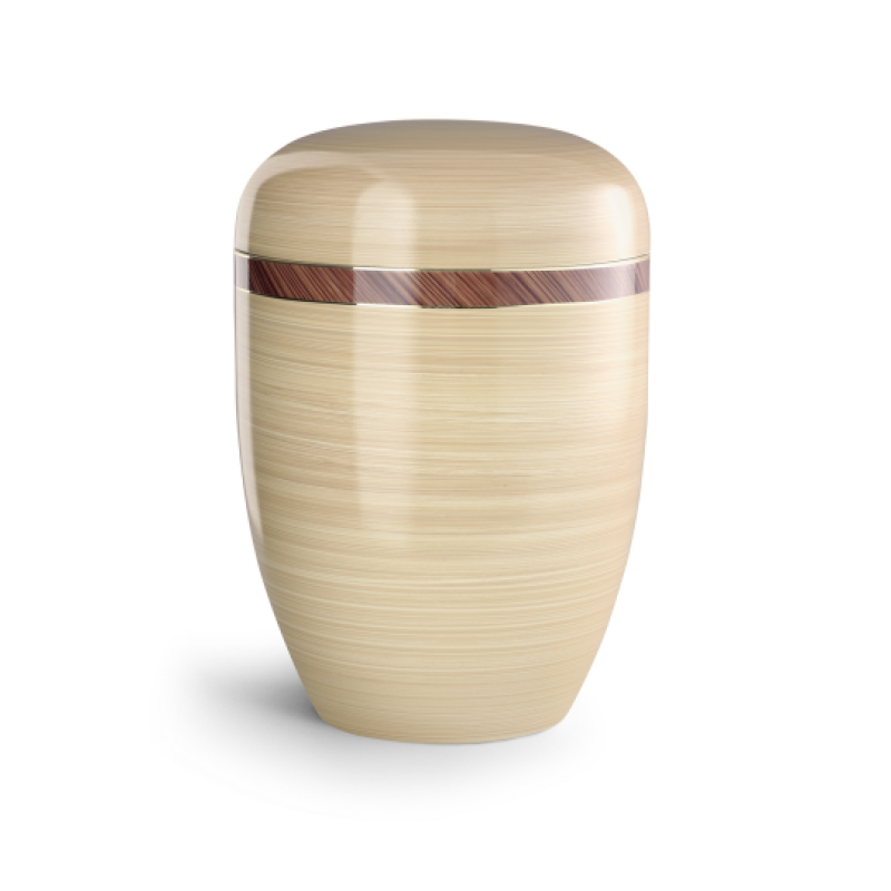 Edition Wood Line, handbemalt saharasand, Zierband kastanienbraun, biol. abbaub.