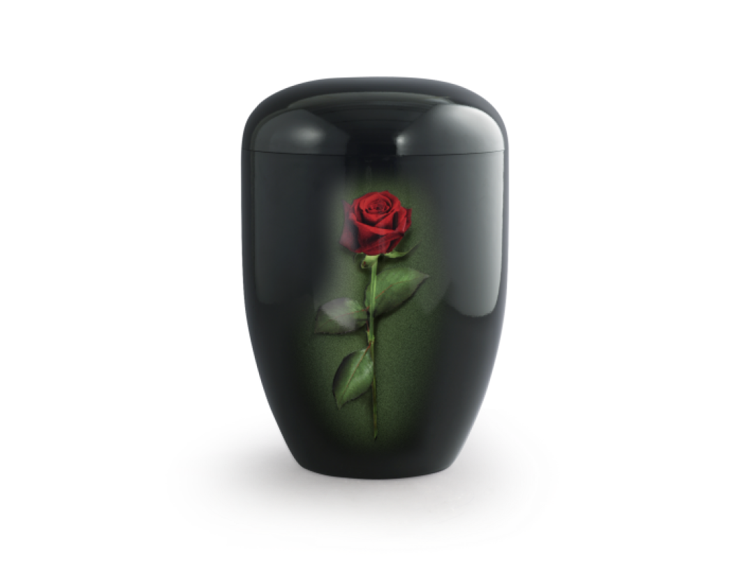 Edition Fleur, Klavierlack schwarz, Rose, biol. abbaub.