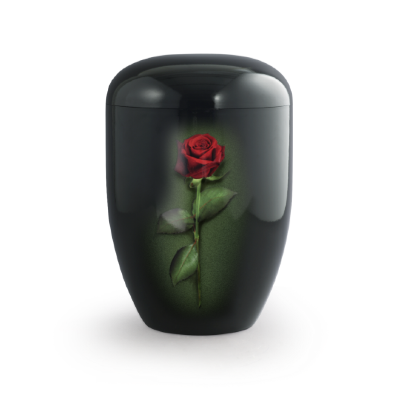 Edition Fleur, Klavierlack schwarz, Rose, biol. abbaub.