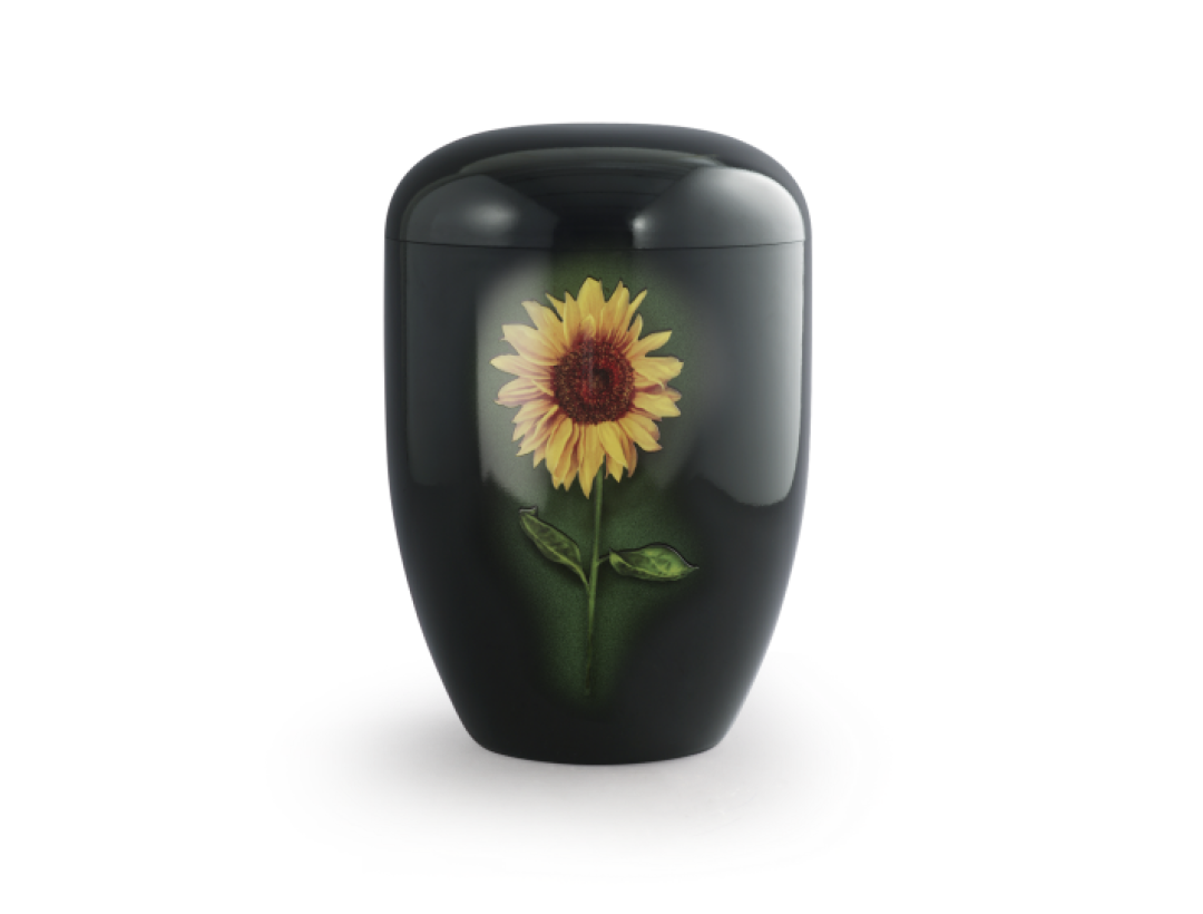 Edition Fleur, Klavierlack schwarz, Sonnenblume, biol. abbaub.