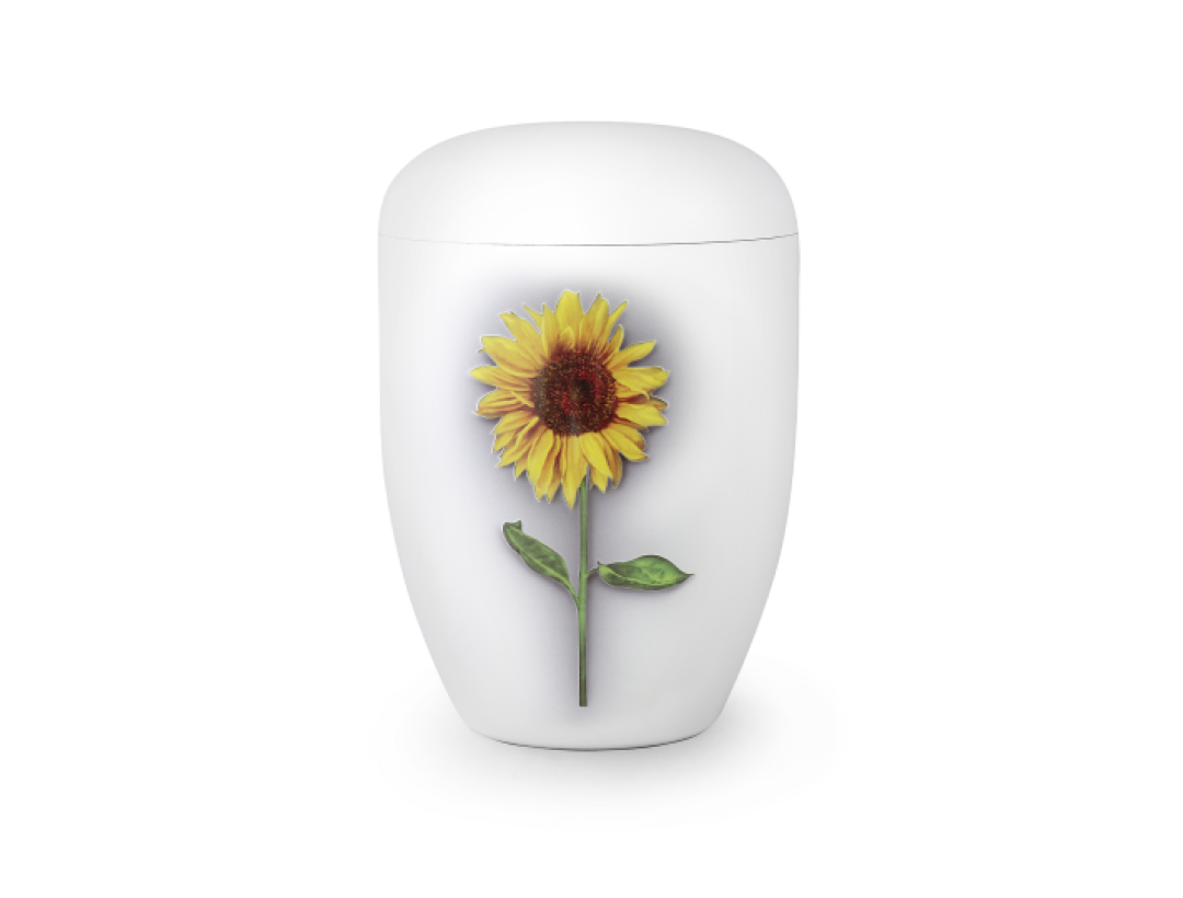 Edition Fleur, Klavierlack weiß, Sonnenblume, biol. abbaub.