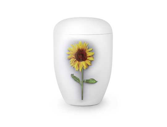 Edition Fleur, Klavierlack weiß, Sonnenblume, biol. abbaub.