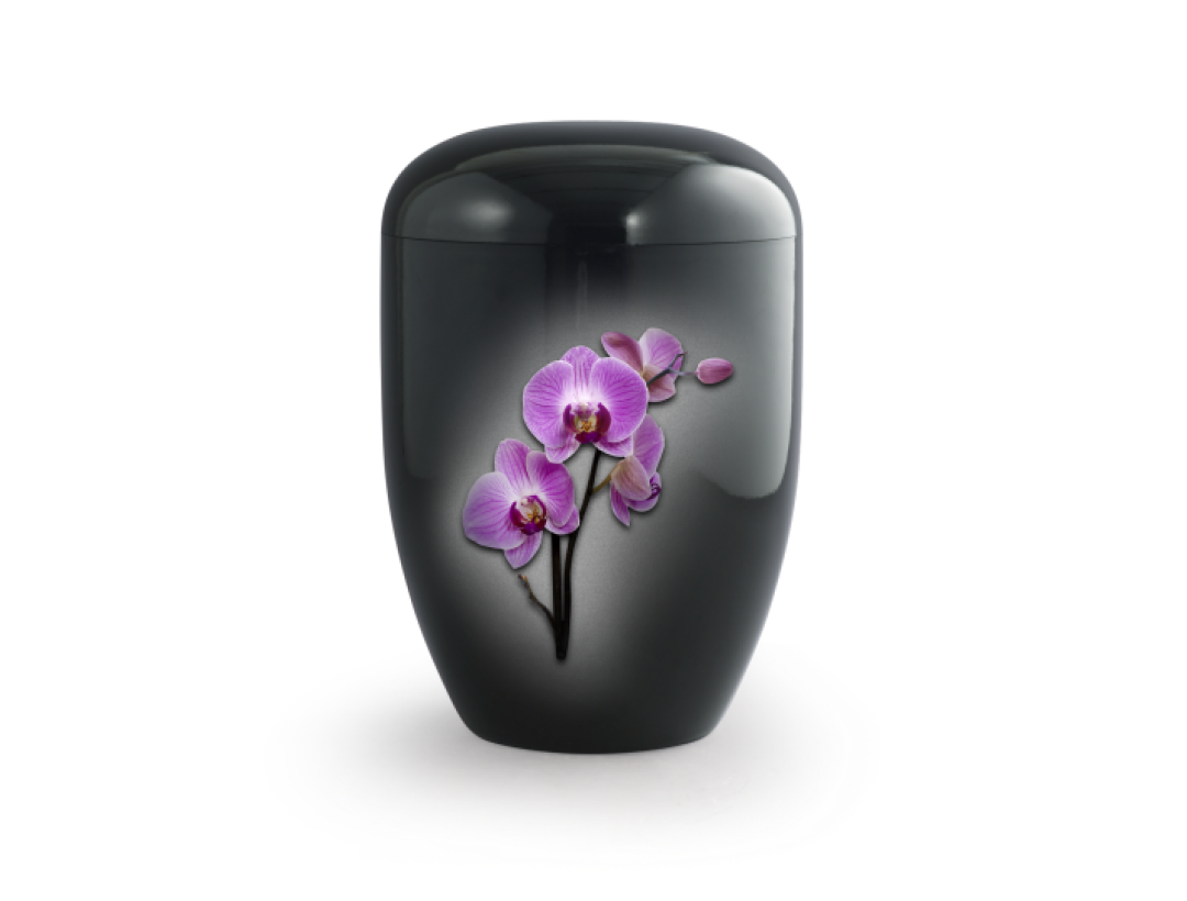 Edition Fleur, Klavierlack schwarz, Orchidee, biol. abbaub. Edition Fleur, Klavierlack schwarz, Orchidee, biol. abbaub.