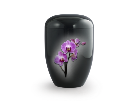 Edition Fleur, Klavierlack schwarz, Orchidee, biol. abbaub.