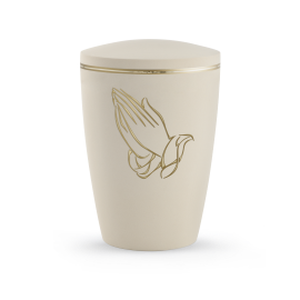 Edition Melina, Samtton Creme, Betende Hände/Goldband matt/glänzend, biol. abbaub. Edition Melina, Samtton Creme, Betende Hände/Goldband matt/glänzend, biol. abbaub.