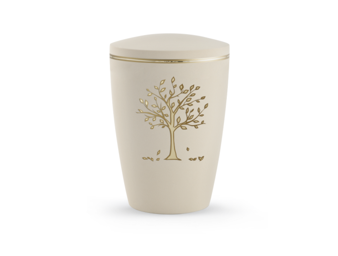 Edition Melina, Samtton Creme, Baum/Goldband matt/glänzend, biol. abbaub.