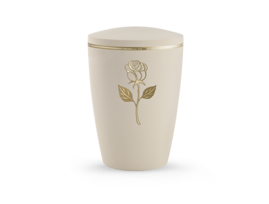 Edition Melina, Samtton Creme, Rose/Goldband matt/glänzend, biol. abbaub. Edition Melina, Samtton Creme, Rose/Goldband matt/glänzend, biol. abbaub.