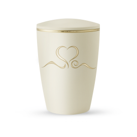 Edition Melina, Samtton Creme, Herz/Goldband matt/glänzend, biol. abbaub. Edition Melina, Samtton Creme, Herz/Goldband matt/glänzend, biol. abbaub.