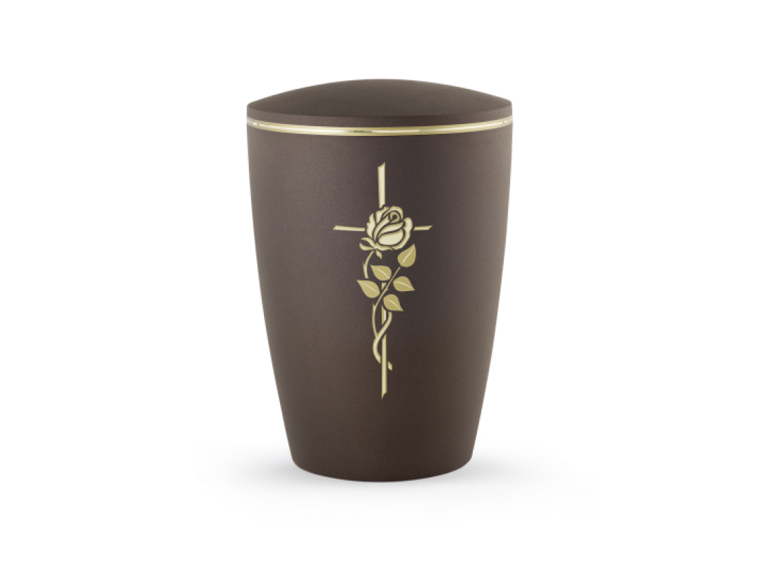 Edition Melina, Samtton Cafe, Kreuz und Rose/Goldband matt/glänzend, biol. abbaub.