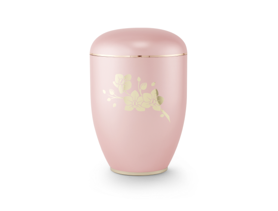 Edition Creatio, perlmutt rosé, Fuß poliert, Orchidee, biol. abbaub. Edition Creatio, perlmutt rosé, Fuß poliert, Orchidee, biol. abbaub.