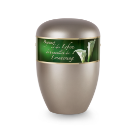 Edition Poesie, perlmutt fumé , Calla, Begrenzt ist das Leben…,  biol. abbaub. Edition Poesie, perlmutt fumé , Calla, Begrenzt ist das Leben…,  biol. abbaub.