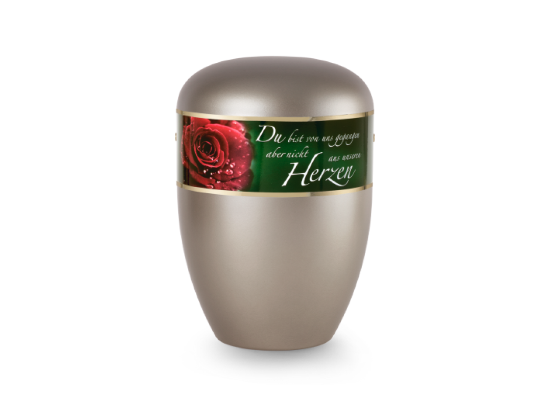 Edition Poesie, perlmutt fumé , Rose, Du bist von uns gegangen…,  biol. abbaub. Edition Poesie, perlmutt fumé , Rose, Du bist von uns gegangen…,  biol. abbaub.