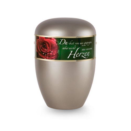 Edition Poesie, perlmutt fumé , Rose, Du bist von uns gegangen…,  biol. abbaub.