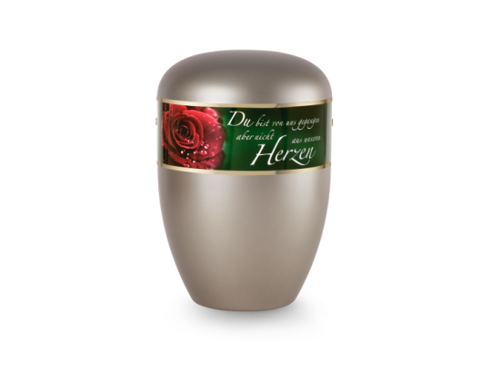 Edition Poesie, perlmutt fumé , Rose, Du bist von uns gegangen…,  biol. abbaub.